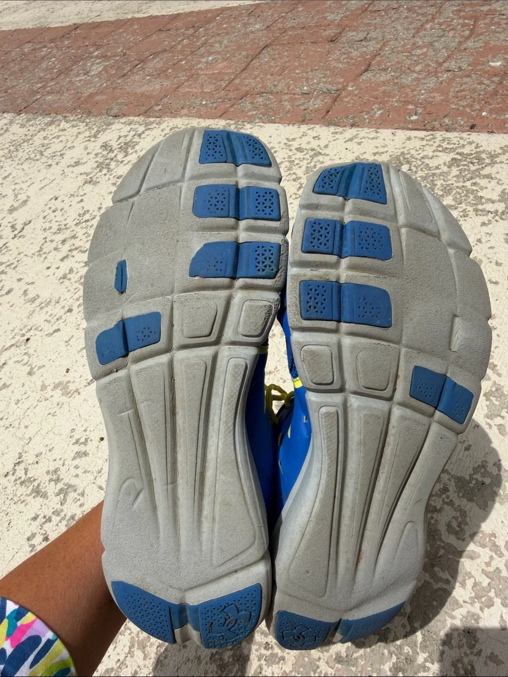 Under Armour Blue Athletic Sneakers with Yellow Laces